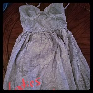 Blk white striped flirty dress